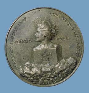Erasmuksen (14656-1530) muotokuvamedaljonki, kääntöpuolella Terminuksen pää, 1519 (pronssi) (kääntöpuoli)